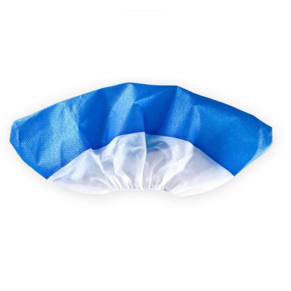 A metade impermeável revestiu sapata não tecida do filme do PE dos PP a meia cobre 15*40cm branco azul