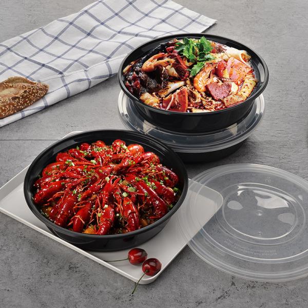 Disposable Plastic Soup Bowls Disposable Serving Bowl For Salad Soup Noodles Containers With Lids