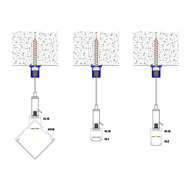 Spary Caoting Suspended LED Aluminium Profile Sandblasting 6063 T5