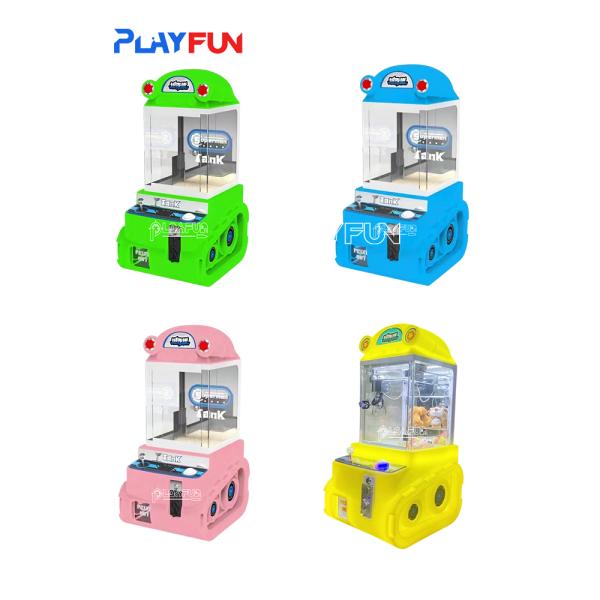 Wholesale Cheap Coin Operated Colorful Plastic Toys Candy Super Tank Toy Gift Dolls Grabber Mega Crane Mini Claw Machine Toys