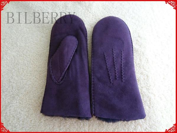 Lady Sheepskin Shearling Leather Mitten Gloves For Winter Fashion Designs