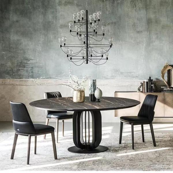 Vintage Recycled Ceramic Marble Top Furniture Living Room Round Dining Table