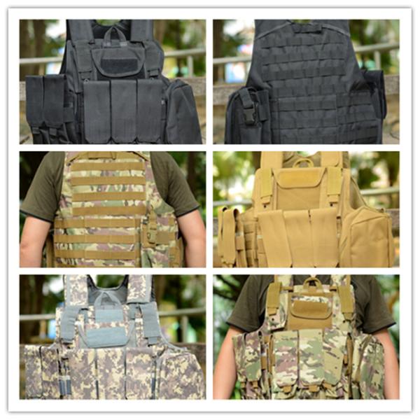 600D Oxford Military Tactical Vest MOLLE Plug In 53*60*30cm Tactical Vest Plate Carrier