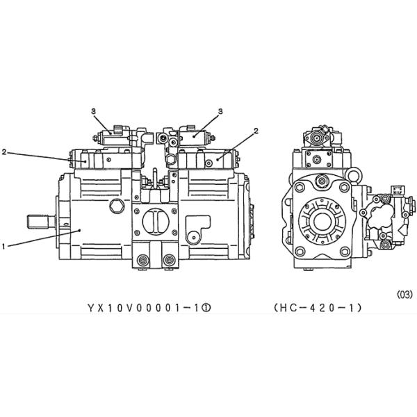 Main pump SK115SR/135SR/140SR/145SR/200SR/215SR/235SR hydraulic pump assembly YX10V00001F1/YB10V00001F1