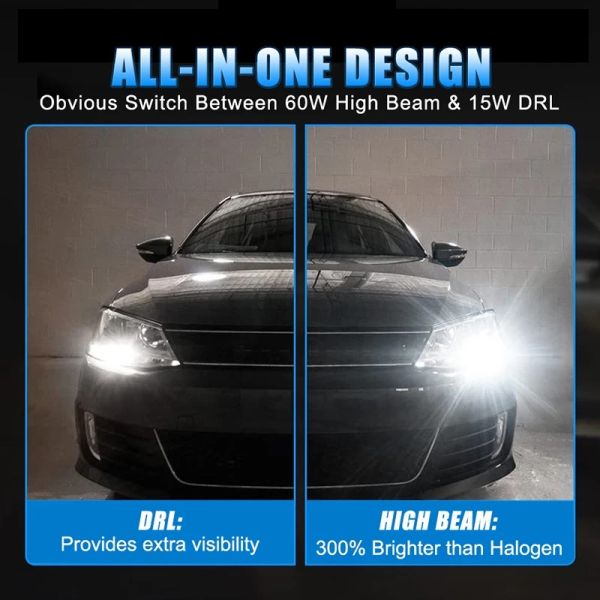 H15 LED Headlight Built-in Decoder Plug In Silent Cooling 3800LM IP67