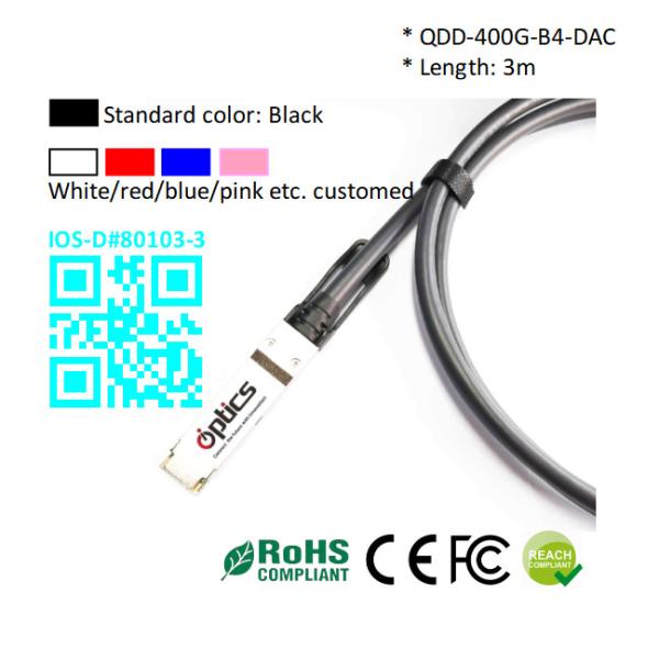 400G QSFPDD to 4x100G QSFP56 Breakout (Direct Attach Cable) Cables (Passive) 3M 400G QSFPDD DAC