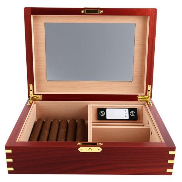 Cedar Wood Large Holds Travel Cigar Humidor Custom Design Lacquer Cigar Box