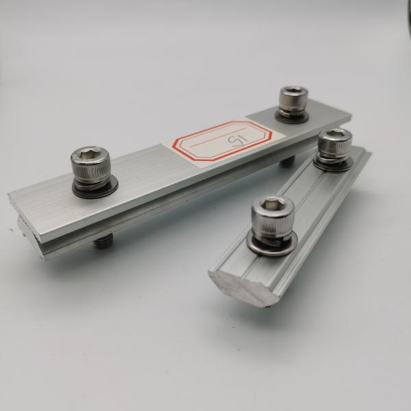 Aluminium Mid Clamp On H Steel For Solar Panel Mounting On Grounding Clips