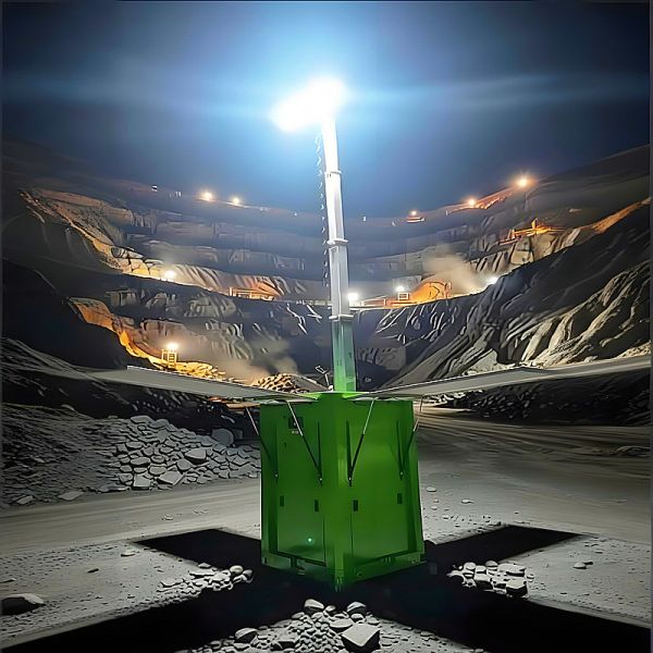 Simple Solar Light Tower Quick Deployment  Mast Height 3.5M Quick Deployment Telescopic Solar LED Light Tower