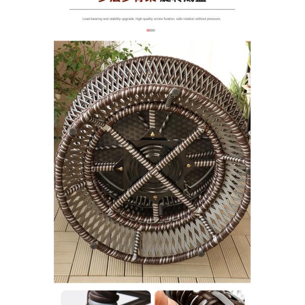 High Rebound Sponge Cushion Patio Rattan Rotating Wicker Chair For Entertaining