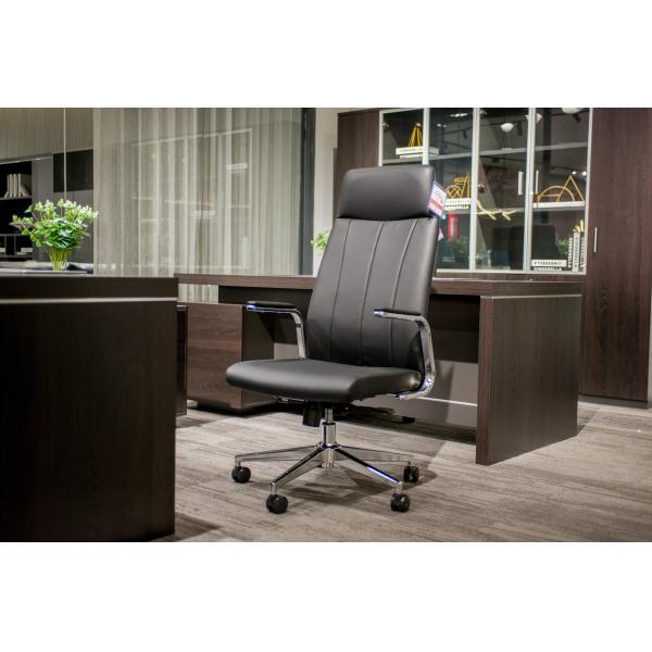 Black PU Leather Revolving Chair Executive Manager Office Chair