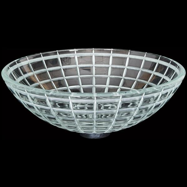 Закаленная стеклянная длина шара 420mm таза мытья вокруг стеклянной раковины тщеты сосуда