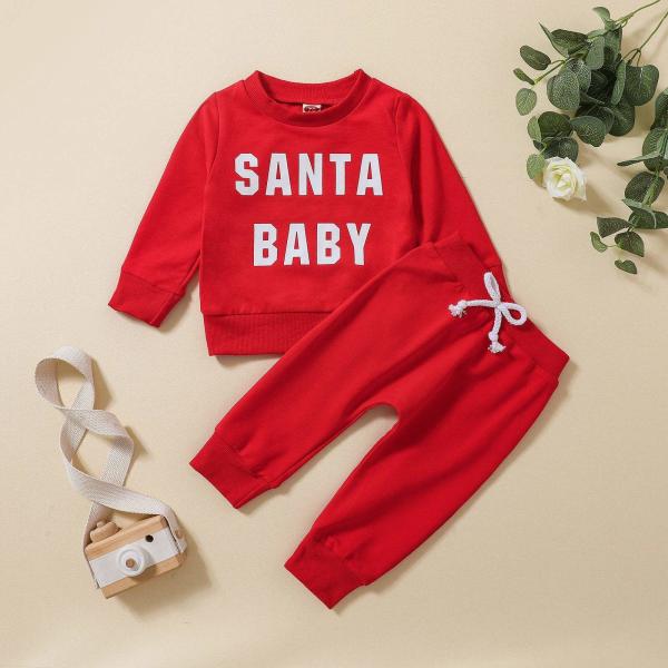 Baby Boys And Girls Children'SSolid Pants Two Piece Outfit Worsted