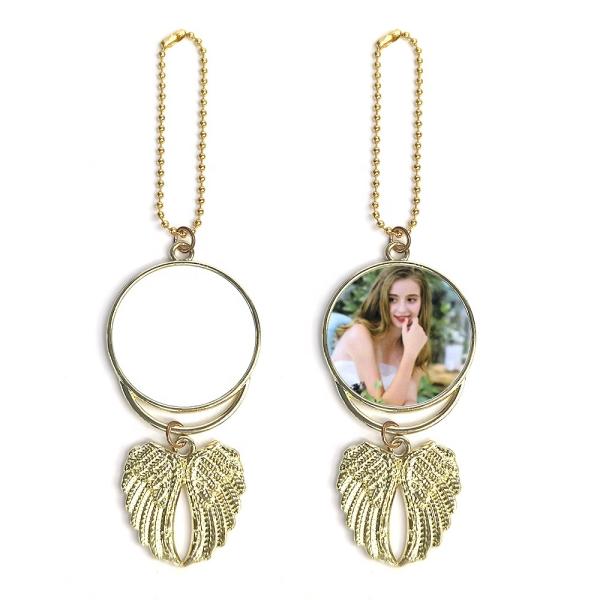 Personalized Metal Angel Wing Christmas Ornaments For Sublimation