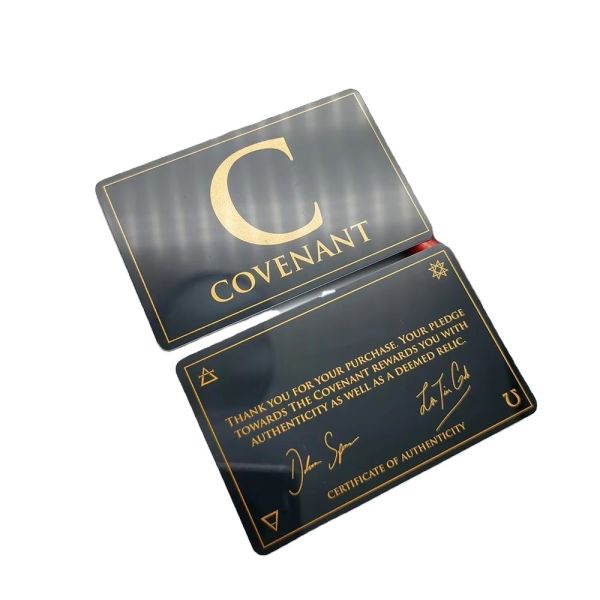 Custom Writable Pvc Plastic Authenticity Certificate Membership Luxury Brand Bag Jewelry Warranty Card