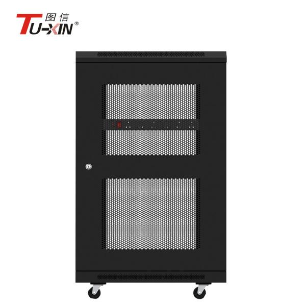 18U Mobile Server Rack 600 X 600mm  Powder Coating Surface Finish Adjustable Feet