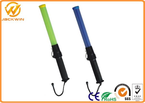 High Brightness Traffic Safety Wand , Red LED Lights Battery Powered Airport Marshalling Wands
