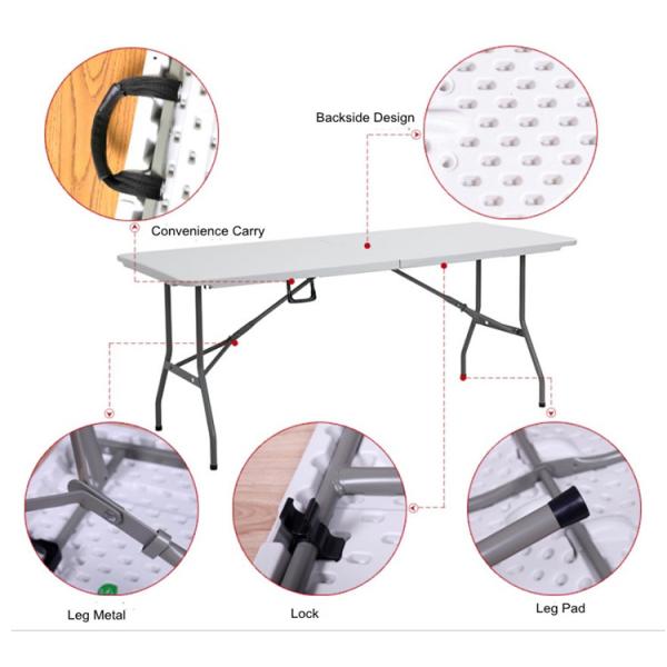 Banquet Outdoor Plastic Folding Table 4ft 5ft 6ft Rectangular