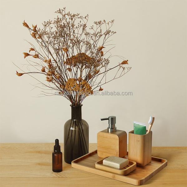 4 штуки натурального бамбука аксессуары ванной комнаты набор для гостиничного дома офис туалет