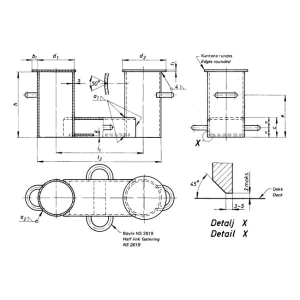 Корабль пала NS 2584 двойной Bitts буксируя оборудование