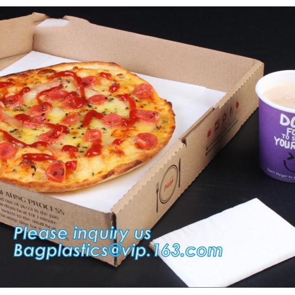 Printed brown kraft paper pizza box, Cheap brown paper pizza box,cheap printed logo round custom pizza box bagease packa