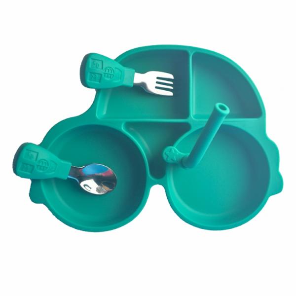 Baby Feeding Silicone Spoon Set Customized Car Shape Bpa Free