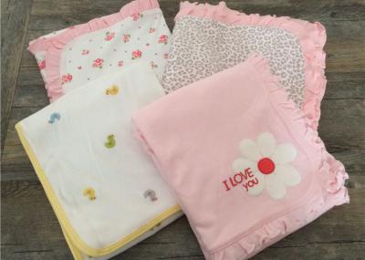 Embroidered Ruffle Baby Sleep Cover , Luxury Cotton Bedding Sets For Baby Cribs