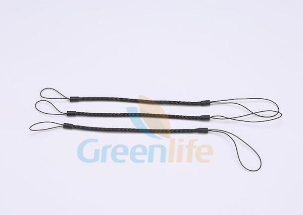 Retractable Coil Pen Stylus Tether Cord With Cellphone Loop 50mm Polyurethane Tubing