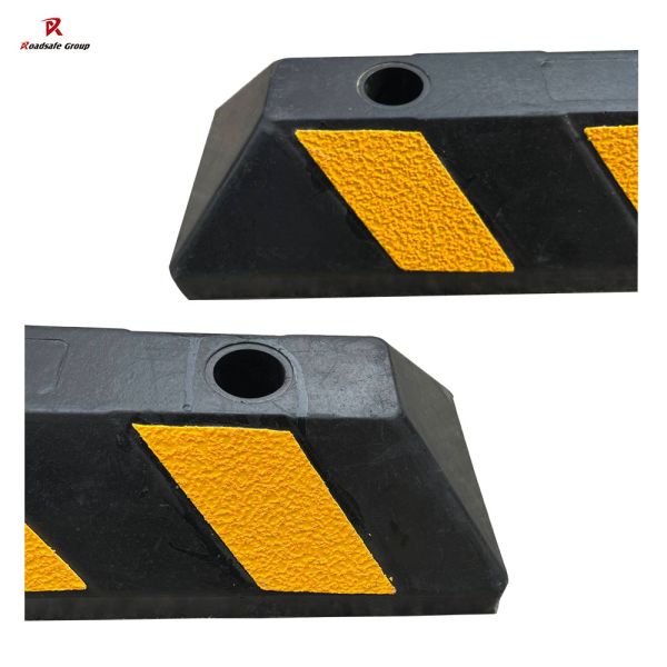 Yellow Black Rubber Wheel Stopper Parking Car Stops