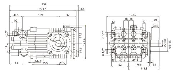 FLOWMONSTER HT-N High Pressure Hot Temperature water Pump 11-30LPM 100-160BAR/1450-2320PSI