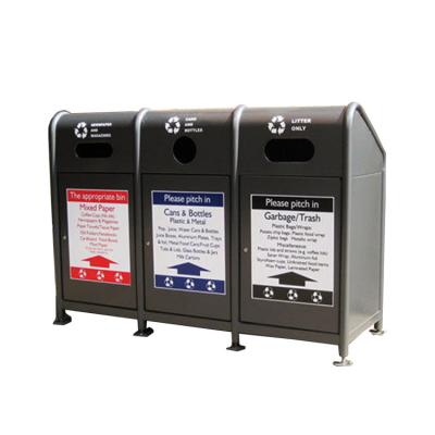 Balde do lixo de aço inoxidável personalizado do compartimento triplicar-se 45L
