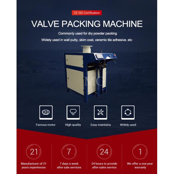 Máquina de embalaje automática de mortero en polvo seco de arena cemento de pared de masilla de cerámica de azulejos adhesivos de bolsas de válvulas de embalaje