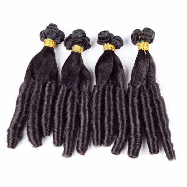 Indian Funmi Human Hair Spring Curly Virgin Hair Weave Natural Color Hair Extensions Funmi Egg Curls
