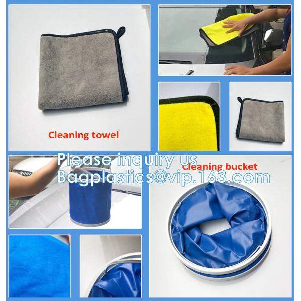 Car Clean Accesories Car Washing Cleaning Set 7 In 1 Portable Car Wash Kit, Brush Mop, Microfiber Car Towel