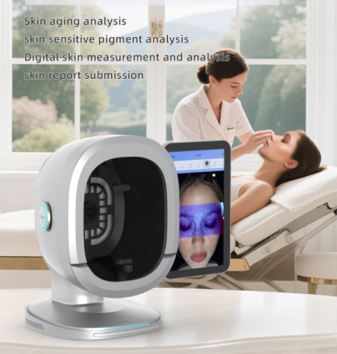 Professional-grade 36 million-pixel AI-powered skin analyzer, equipped with a precision microscopic analysis handpiece