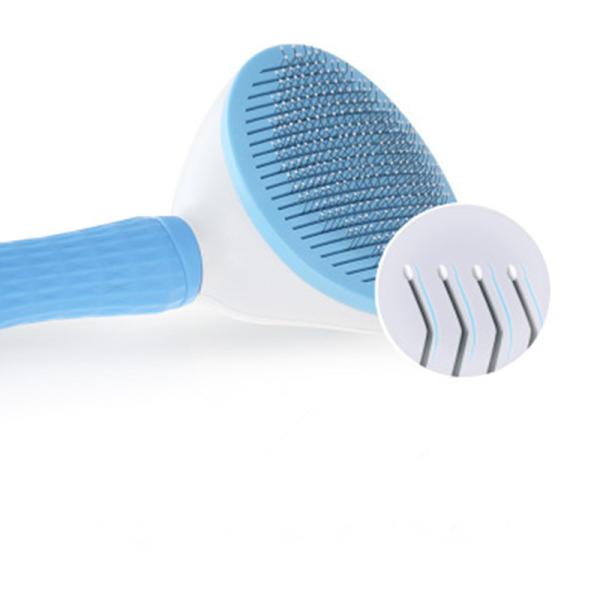 Thick Tips Pet Hair Brush Soft Comfortable With Non - Slip Silicone Handle