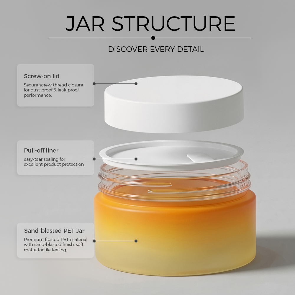 Refillable PET Cream Jar with Leak-proof Seal, Custom-made Colour, and Customizable Capacity