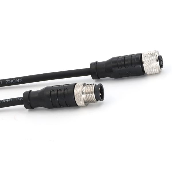 5 Pin M12 Connectors Pre Assembled 5M Cable Male Straight PVC IEC 61076-2-101