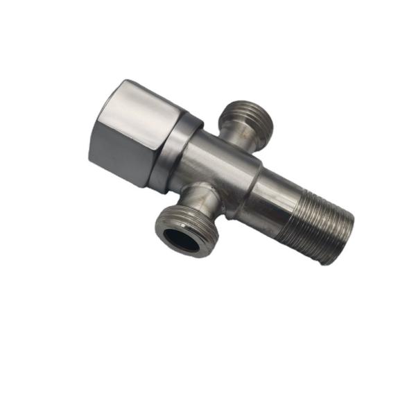 Angle Valve Multifunction Stainless Steel 3Ways T Valves for Bathroom Engineering