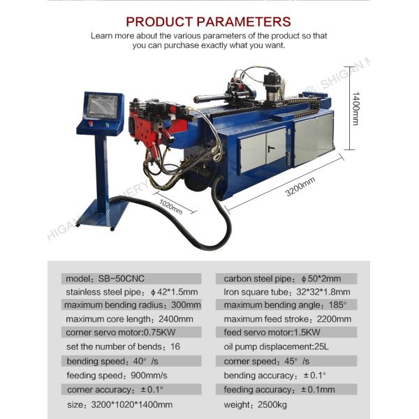 Factory Direct Sales 50CNC Hydraulic Automatic Pipe Bender One-time Forming