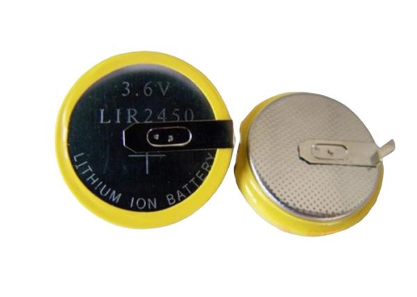 Professional  Li Ion Button Cell LIR2450 120mAh For Smart Wearable Device