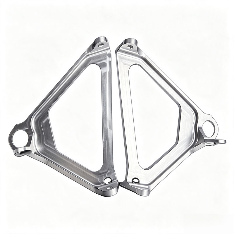 Custom CNC Machined Aerospace-Grade Titanium Alloy Triangle Bracket with Five-Axis Precision and Fine Brushed Surface for Motorcycle Support Mount