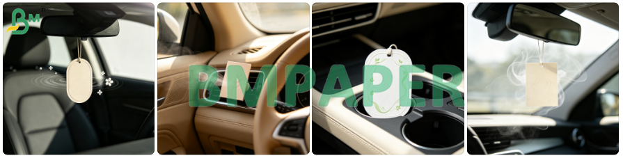 1.6mm Car Scented Hanging Air Freshener Paper White Fragrant Cardboard
