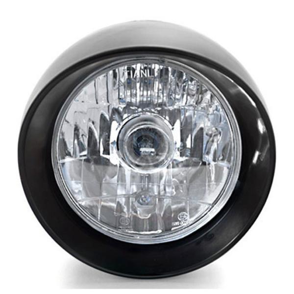 8.5 L x 7.75 W x 6.5 H Black/White Motorcycle Headlight for Touring Chopper Cruiser