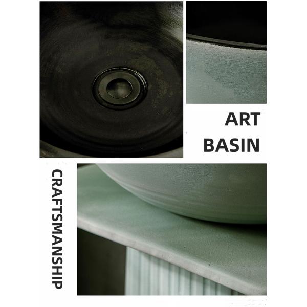 OEM Colored Ceramic Pedestal Wash Basin Round Pedestal Sink American Style