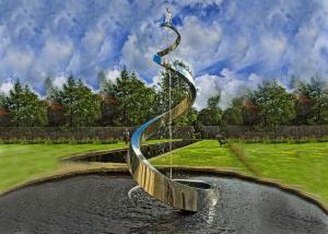 Decorative Artistic Water Fountains / Stainless Steel Outdoor Fountains For