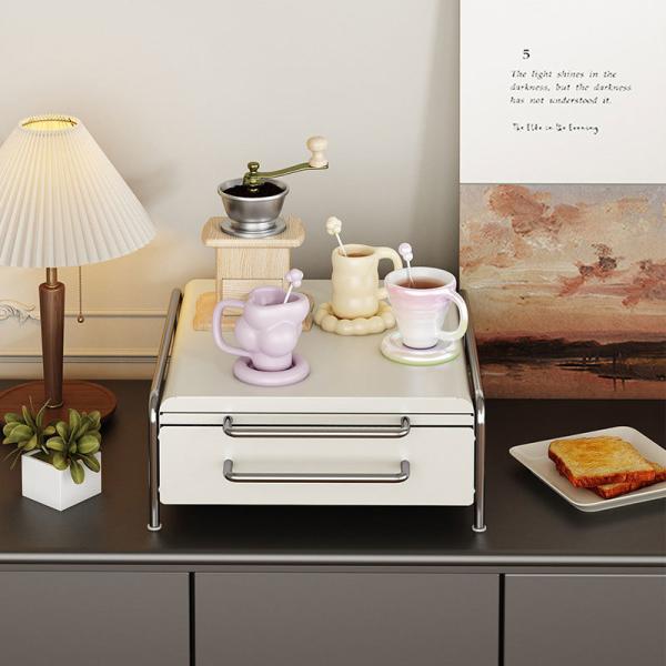 New 2 Tier Coffee Machine Capsule Holder with Pull-out Board  Nespresso Pod Storage Box Tea Bag Plate Rack Mug Organizer Drawer