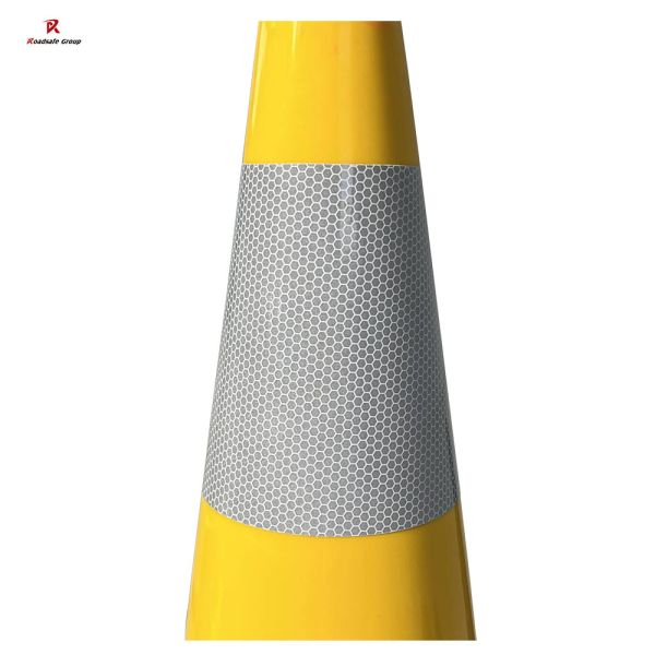 Green/Yellow Traffic PVC Cones Barriers White High Reflective Film 70cm Plastic Road Safety Flexible Cones