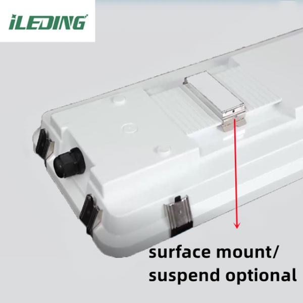 PC 4FT IP67 180W 155W 135W 105W Industrial Garage Vapor Tight Led High Bay Fixture