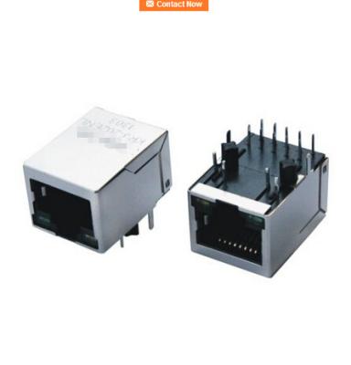 Gigabit 10 Pin POE RJ45 Female Jack , Modular RJ45 Ethernet Connector With LED